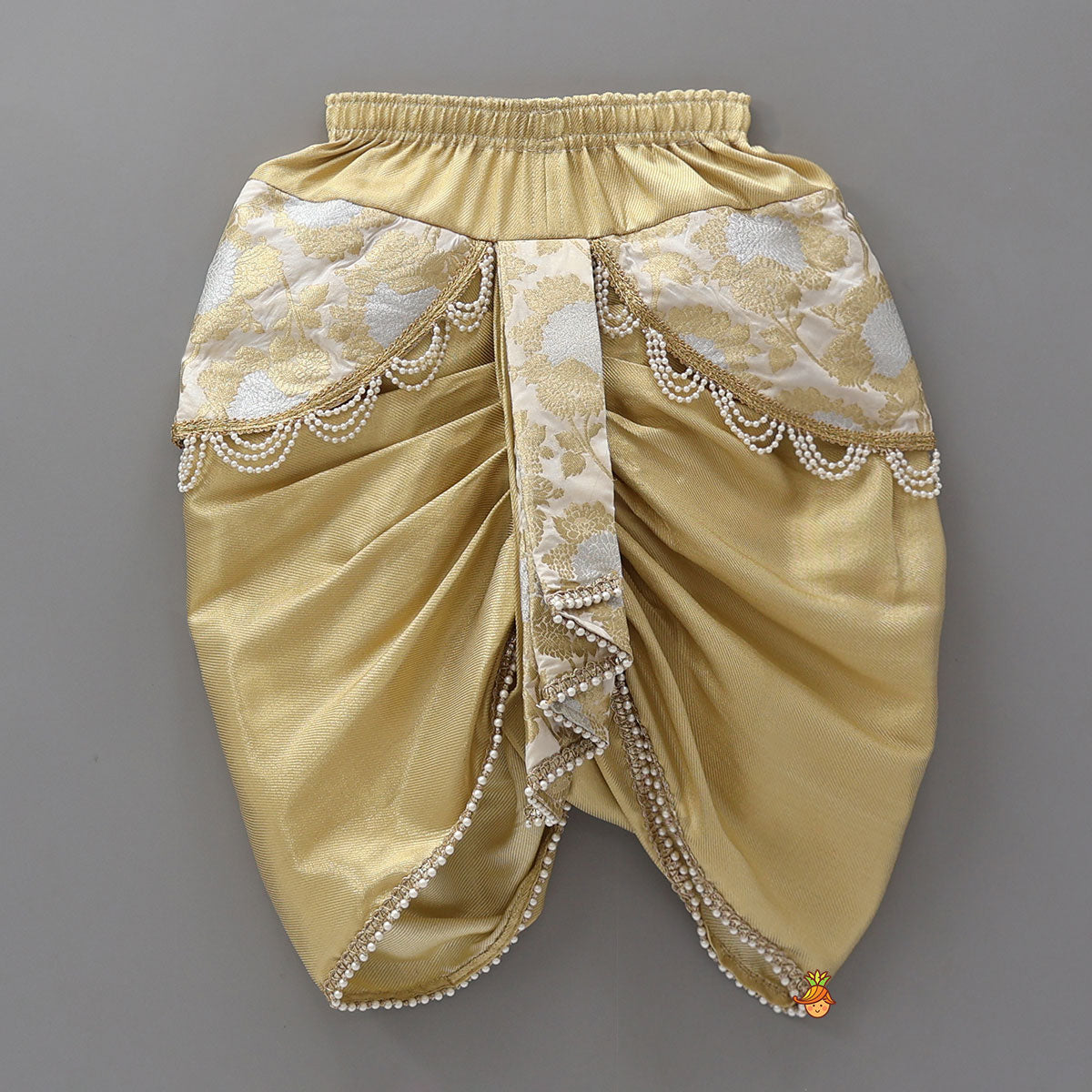 Pre Order: Festive Brocade Dhoti Set With Matching Stole