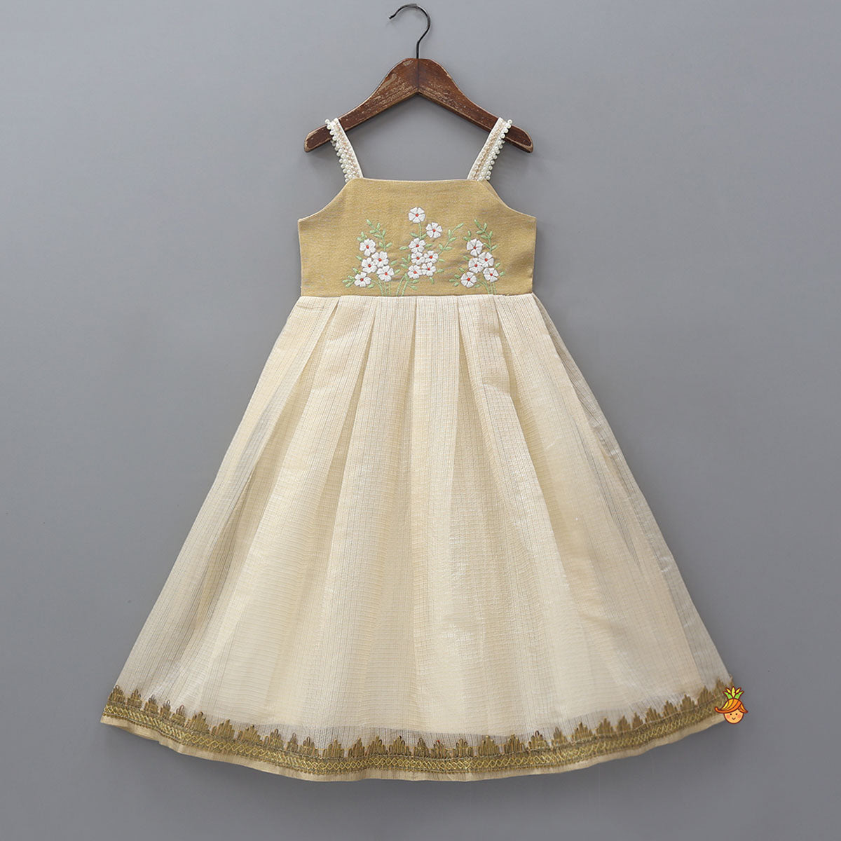 Embroidered Yoke Strappy Flared Kurti