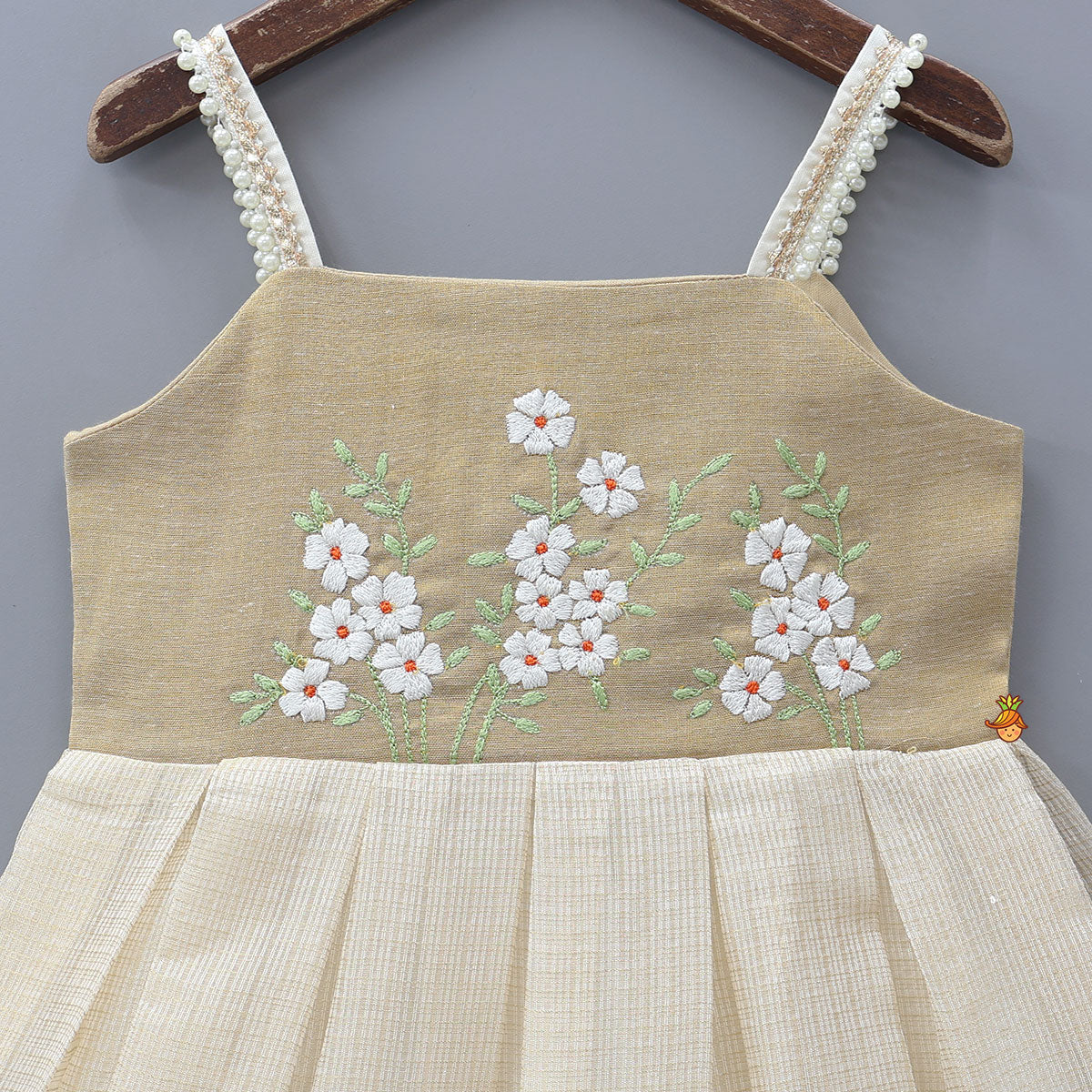 Embroidered Yoke Strappy Flared Kurti