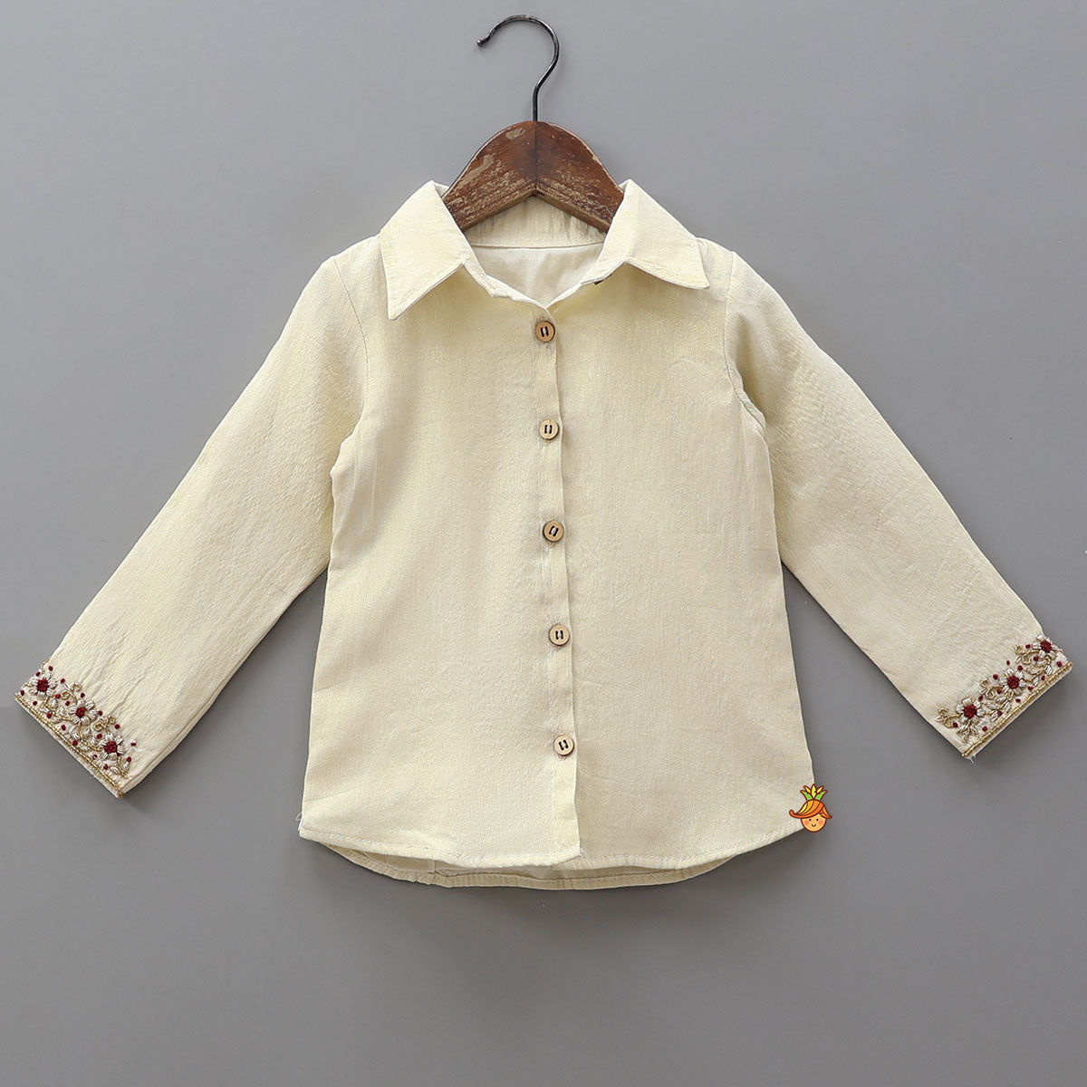 Pre Order: Collar Neck Kurti With Contrasting Jacket And Palazzo