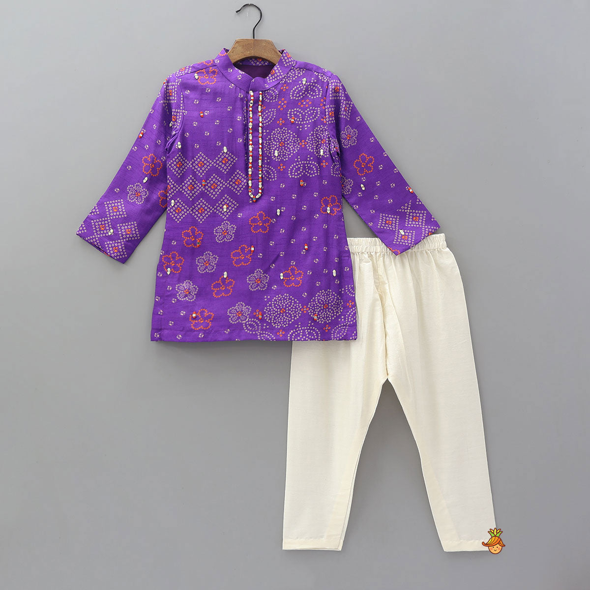 Festive Mirror Work Kurta With Pyjama