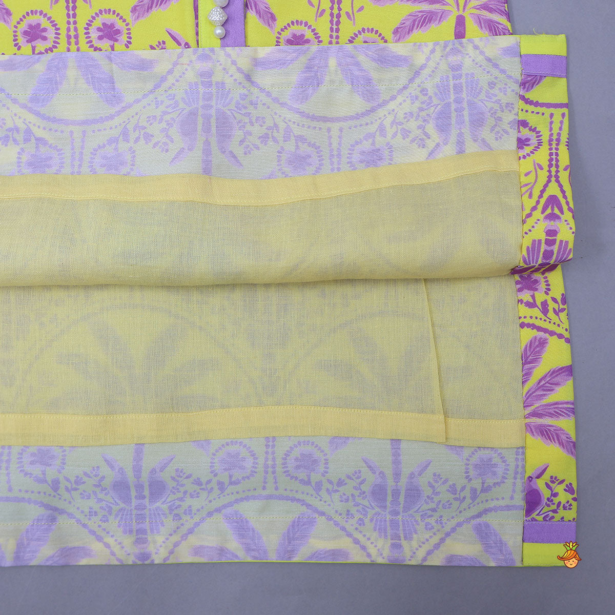 Pre Order: Trees And Birds Printed Kurti And Pants With Dupatta