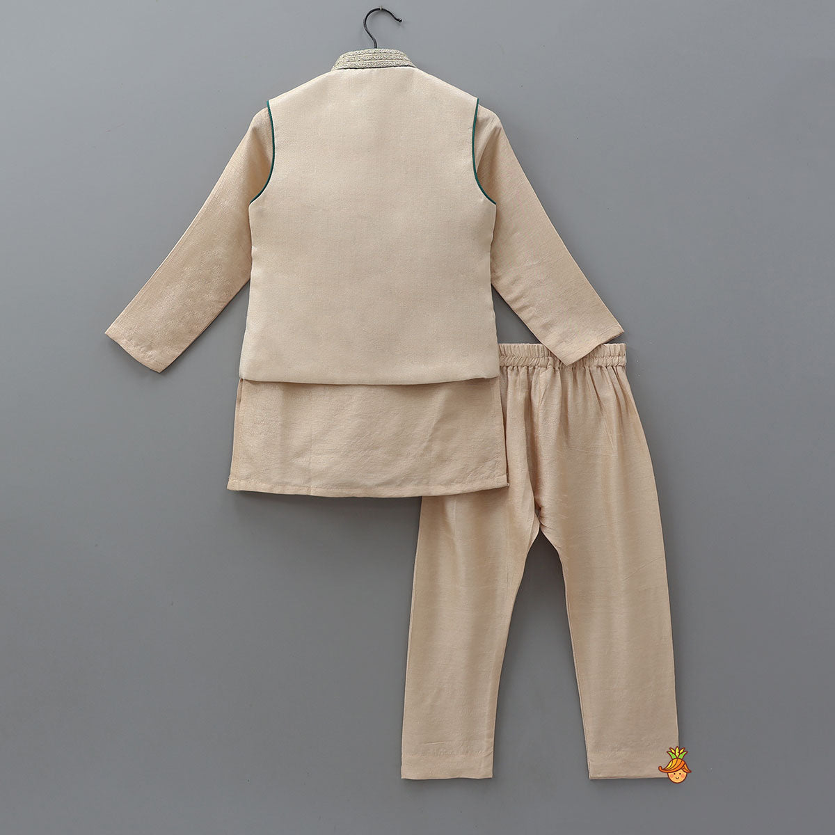 Pre Order: Ethnic Kurta With Regal Embellished Jacket And Pyjama