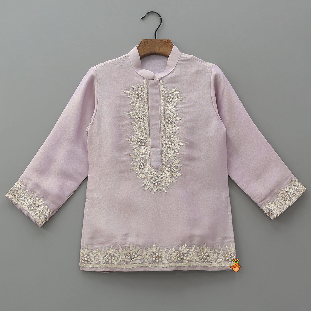 Pre Order: Floral Embroidered Kurta With Pyjama