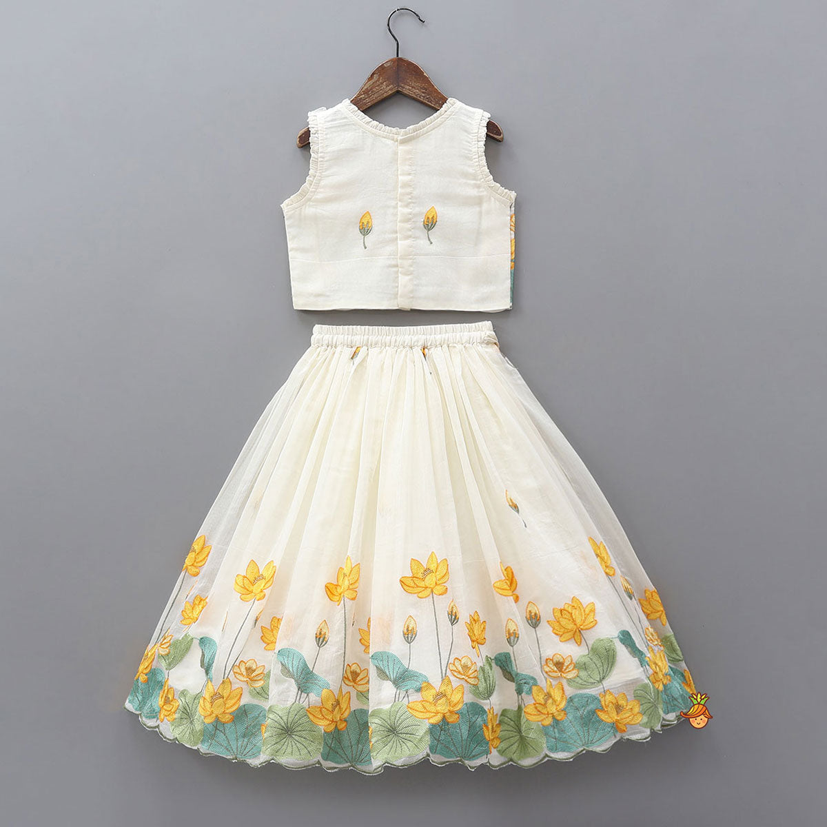 Pre Order: Blooming Floral Embroidered Top And Lehenga