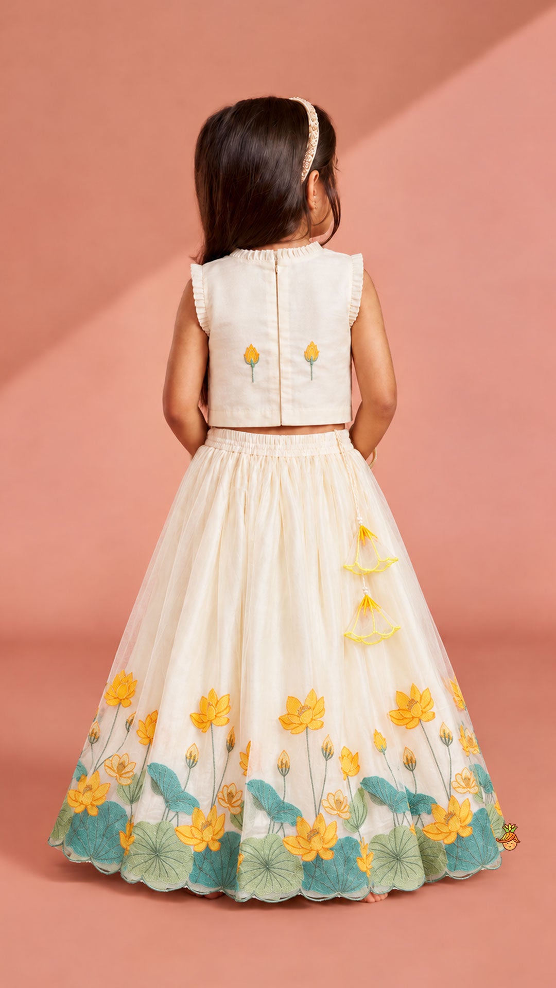 Pre Order: Blooming Floral Embroidered Top And Lehenga