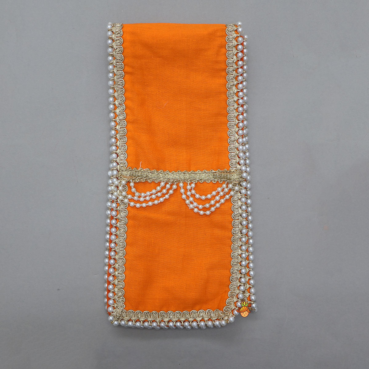 Pre Order: Festive Dhoti Set With Matching Stole And Waist Belt With Headband