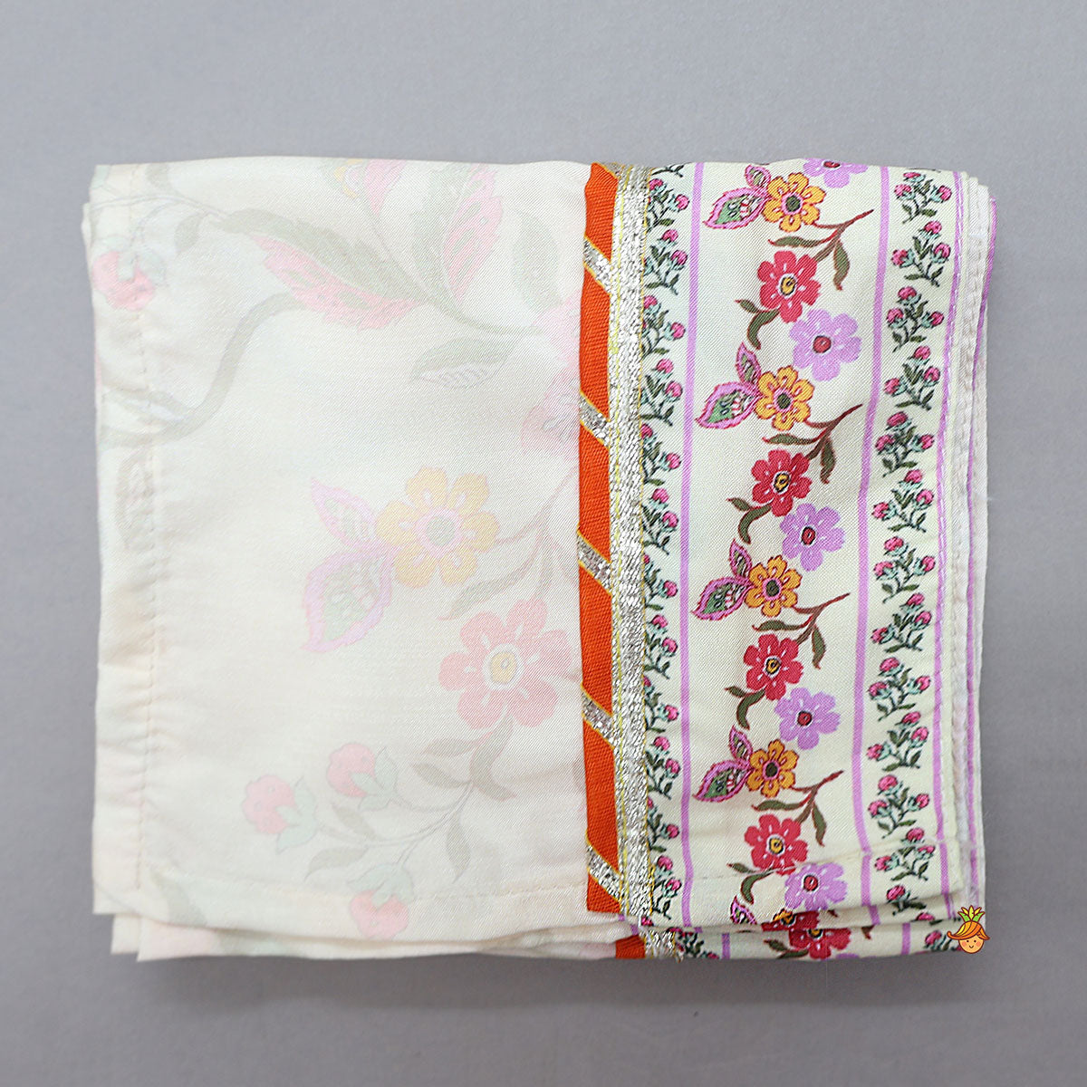 Festive Printed Dhoti With Printed Stole And Detachable Mor Pankh-Embellished Headband