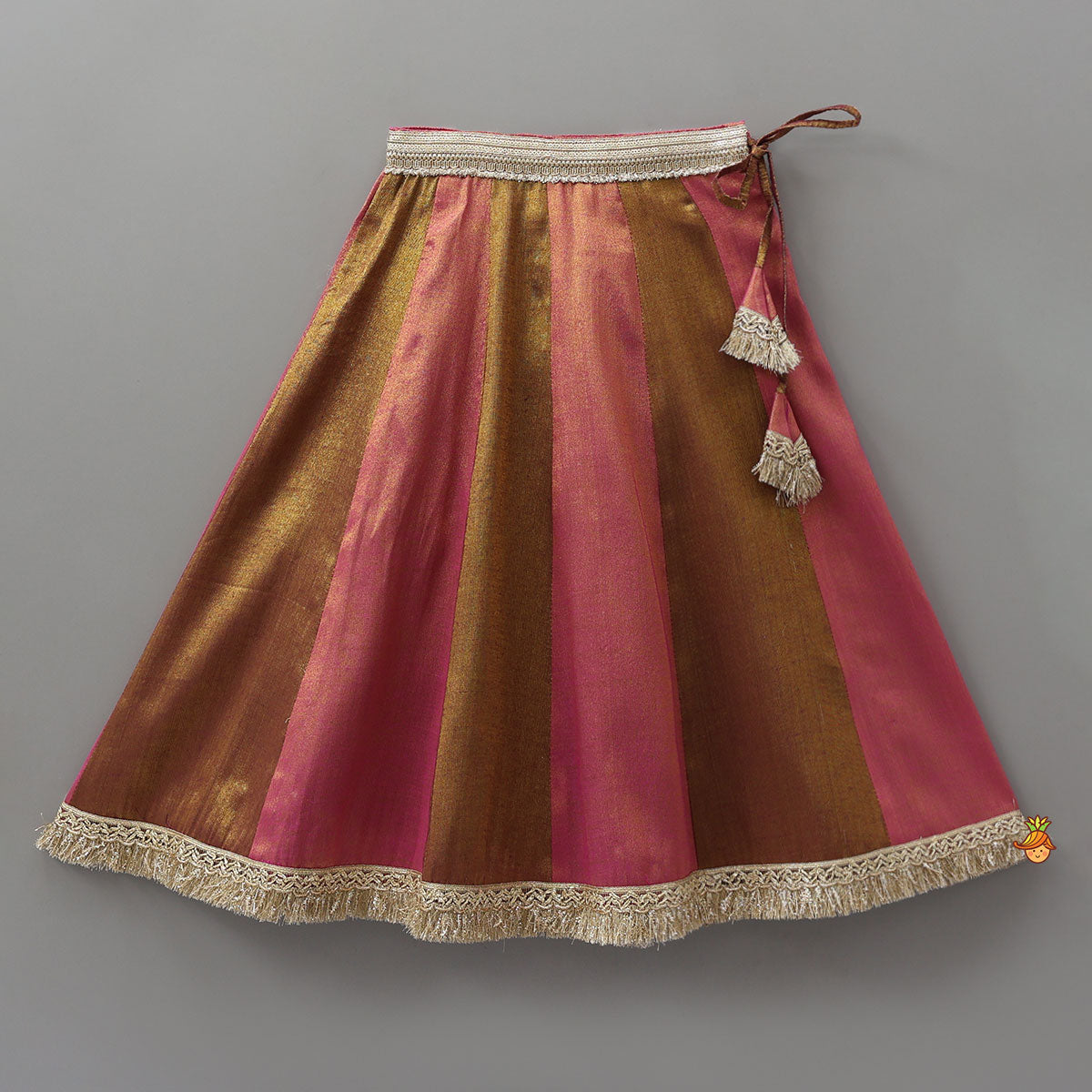 Pre Order: Sequin Lace Detailed Shimmery Crop Top And Lehenga With Net Dupatta