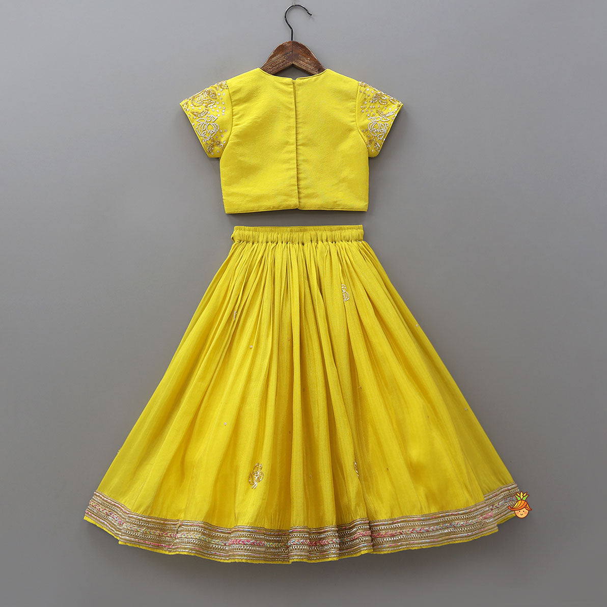 Pre Order: Sequins Embroidered Crop Top And Shimmery Lehenga