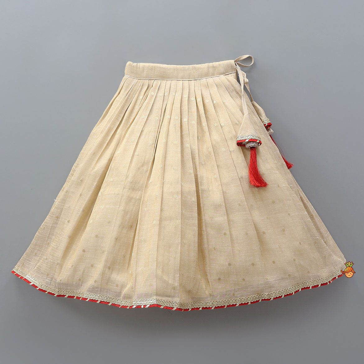Pre Order: Back Bow Detail Crop Top And Pleated Lehenga