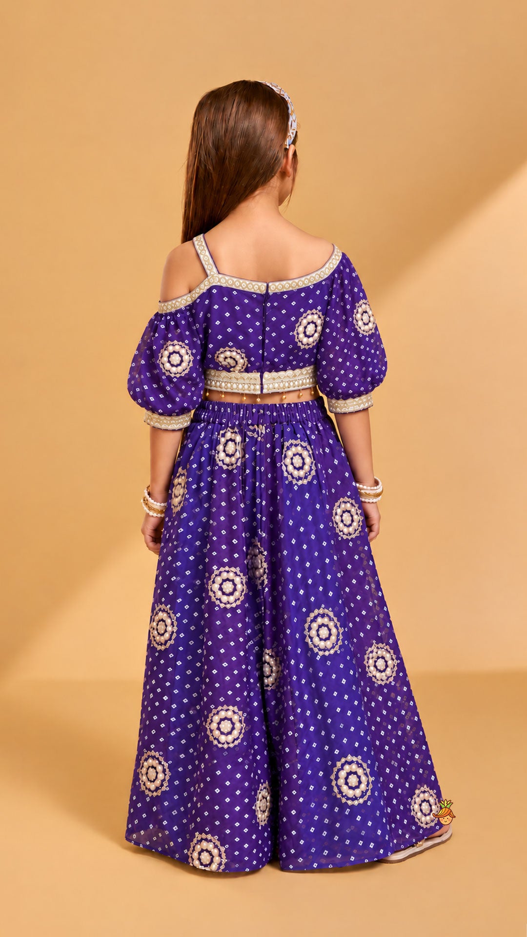 Pre Order: Bandhani Printed Georgette Top And Matching Palazzo