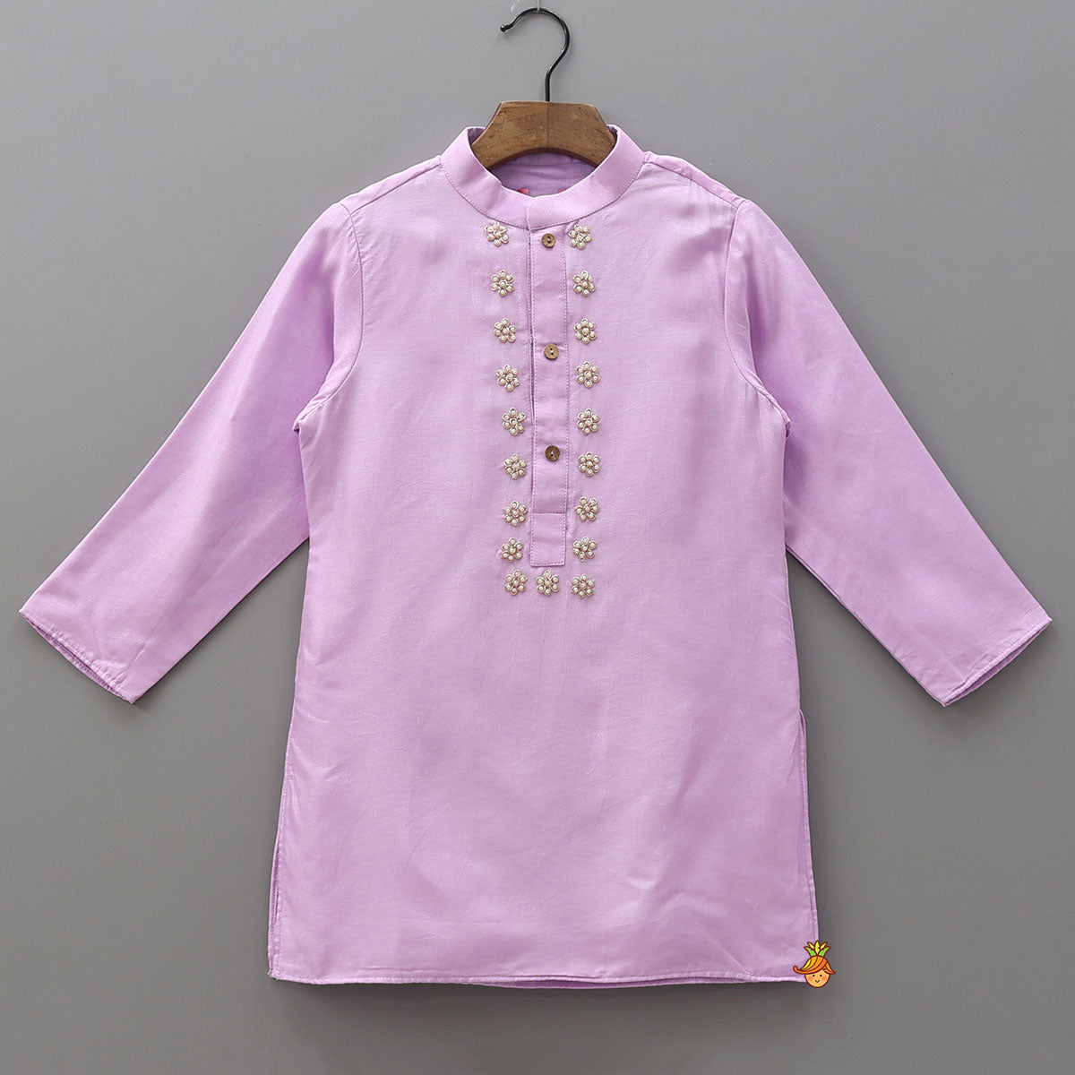 Pre Order: Hand-Embroidered Bead-Embellished Silk Kurta And Pyjama