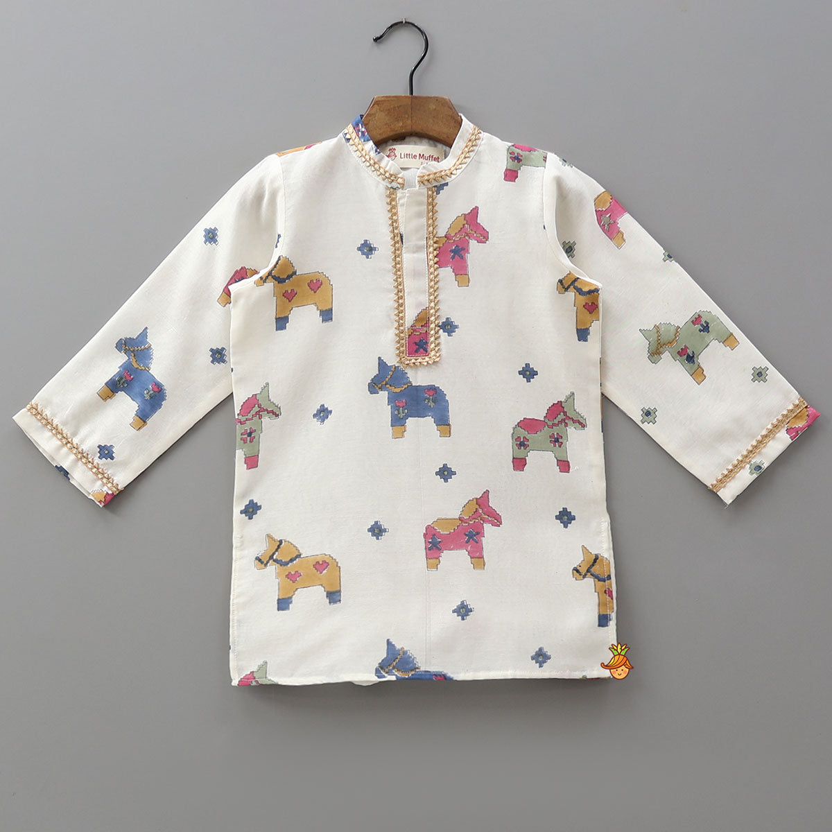 Chanderi Hand Block Print Kurta With Pyjama