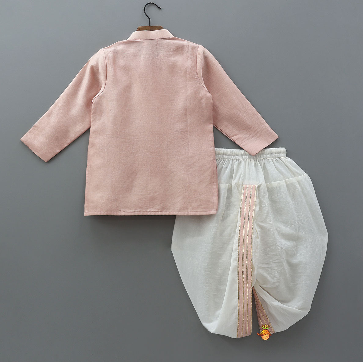 Pre Order: Charming Floral Embroidered Kurta And Dhoti