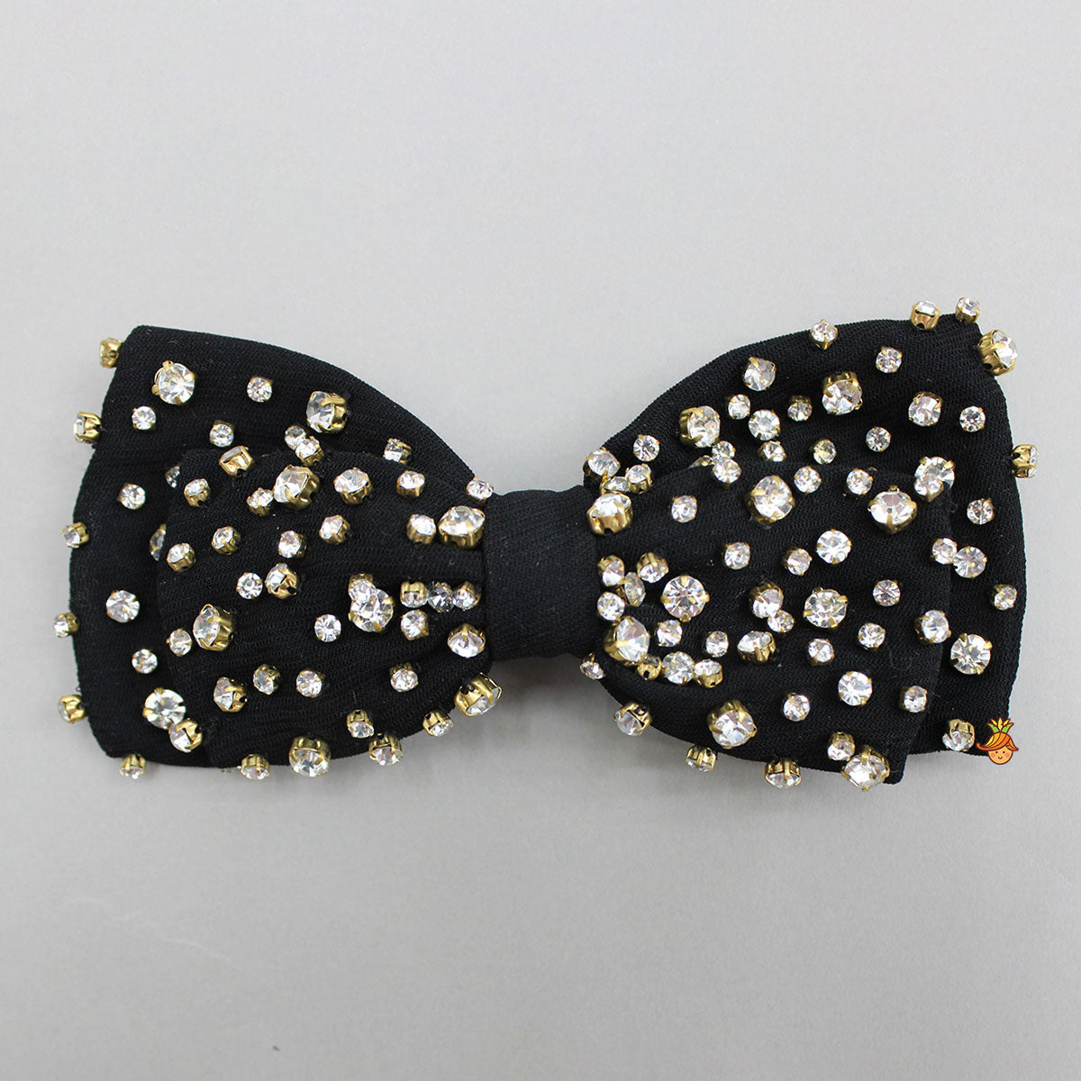 Studded Bow Shiny Hair Clip