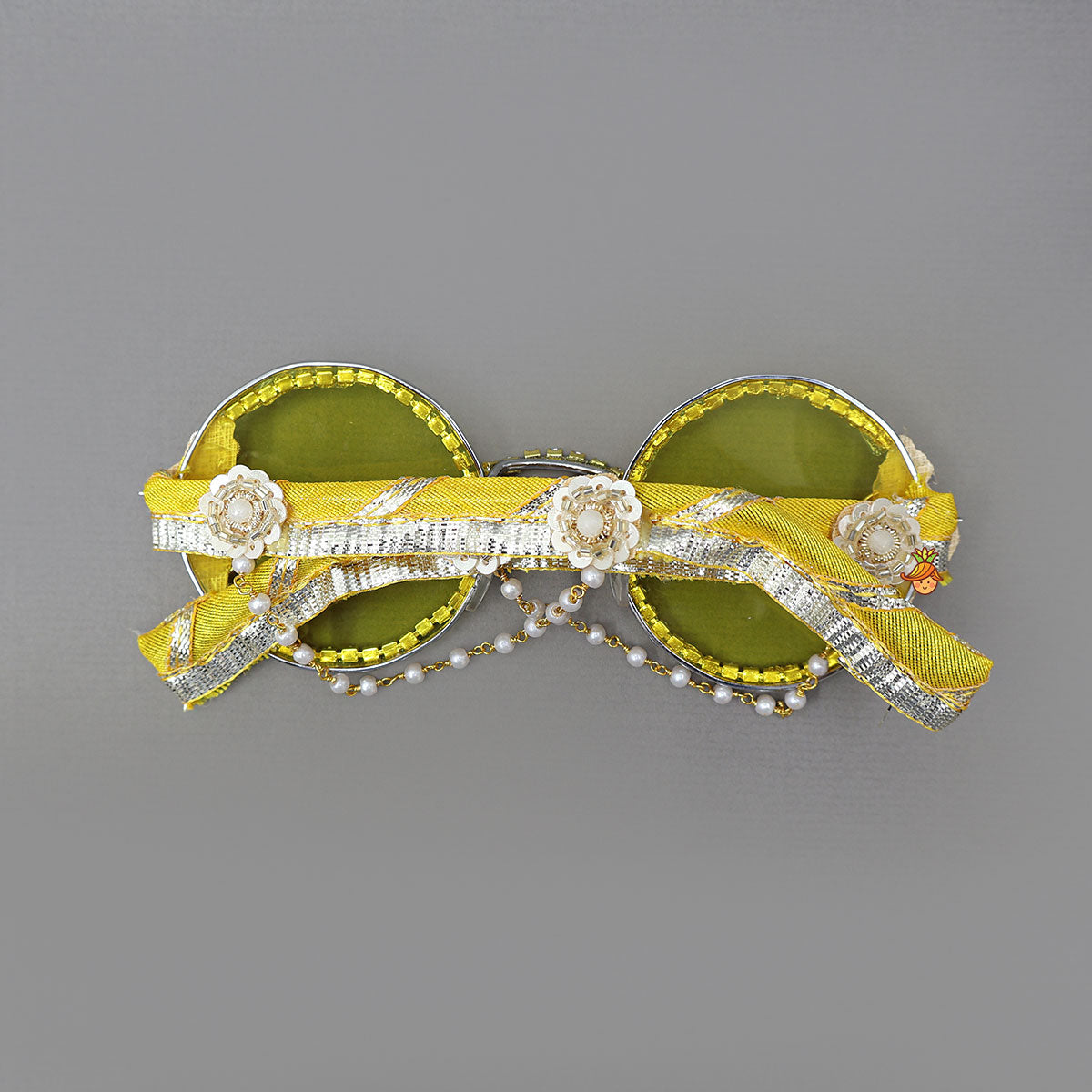 Faux Pearl Embellished Round Sunglasses For Up To 8 Years