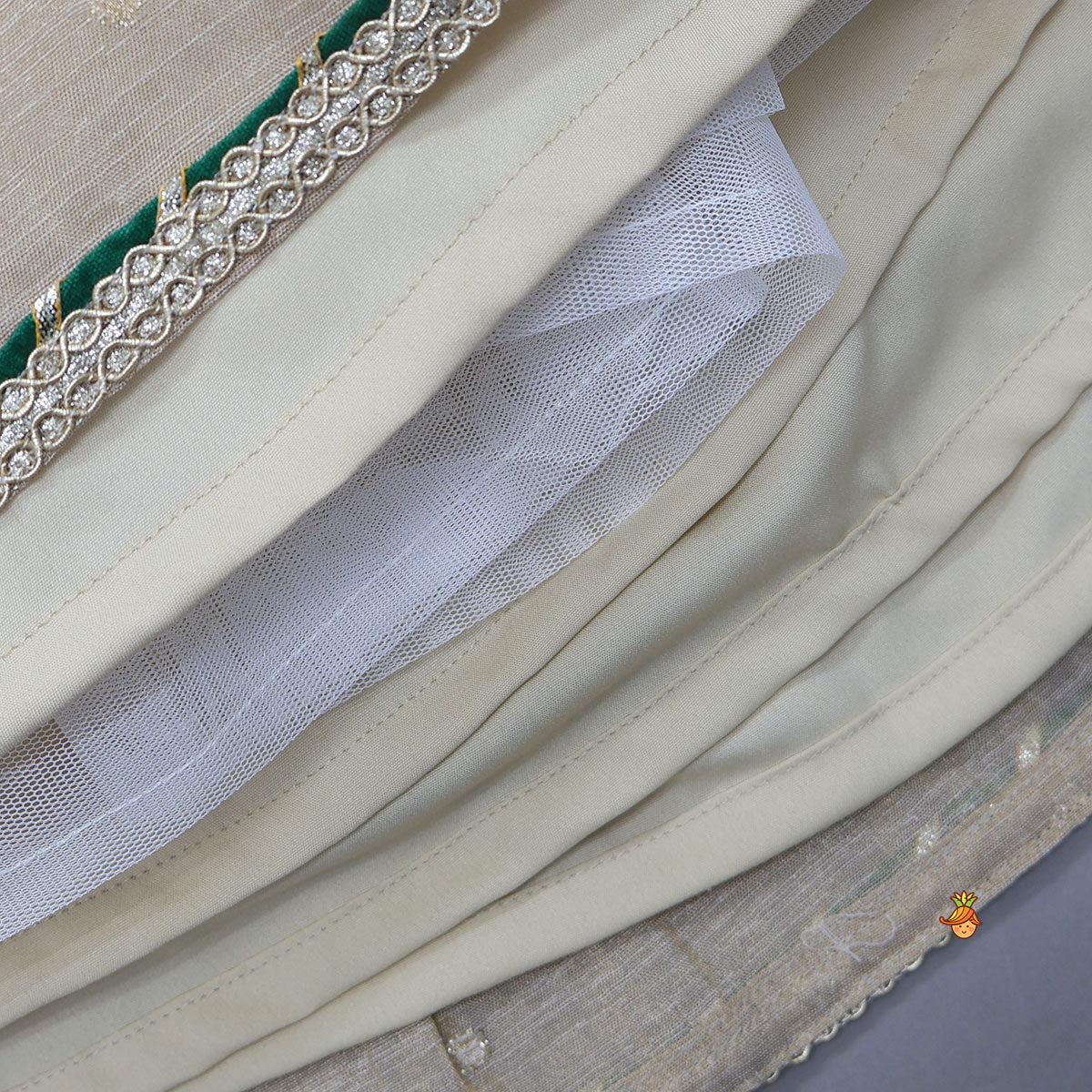 Pre Order: Elegant Back Bow Detail Crop Top And Pleated Lehenga
