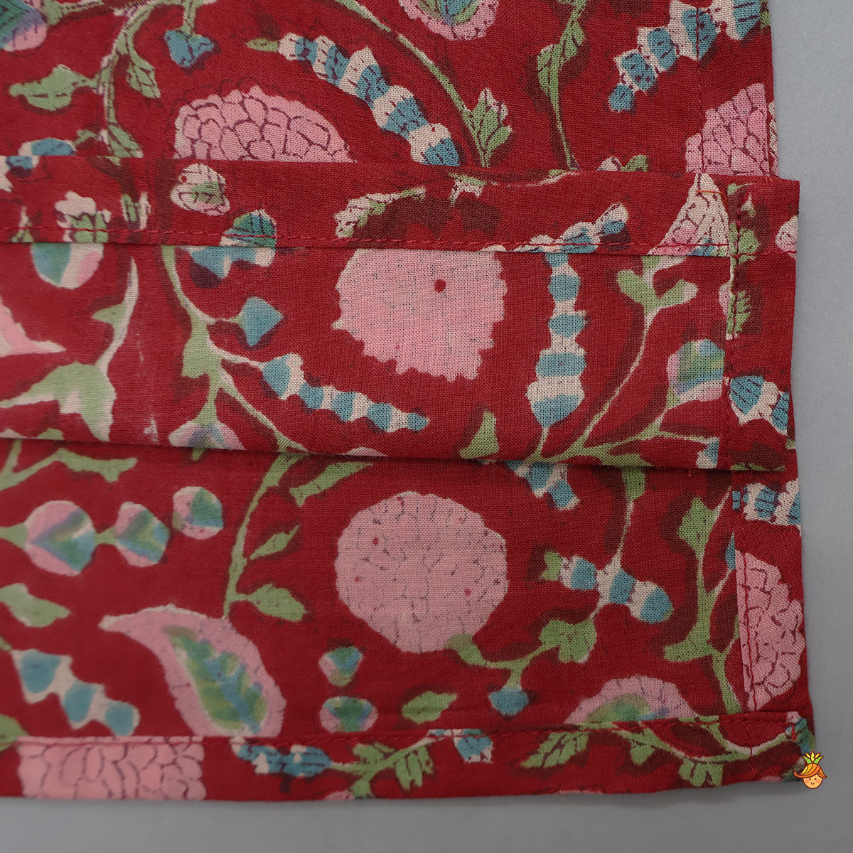 Pre Order: Hand Block Floral Printed Stylish Kurta And Lurex Striped Dhoti