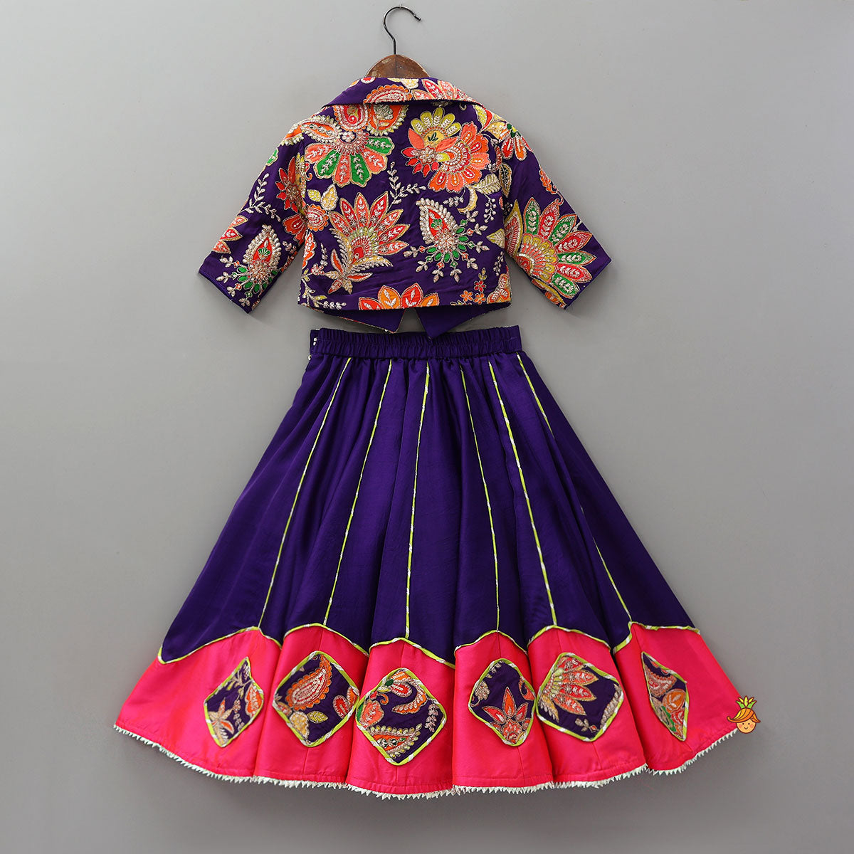 Stunning Embroidered Blazer Style Top And Tassel Detailed Lehenga