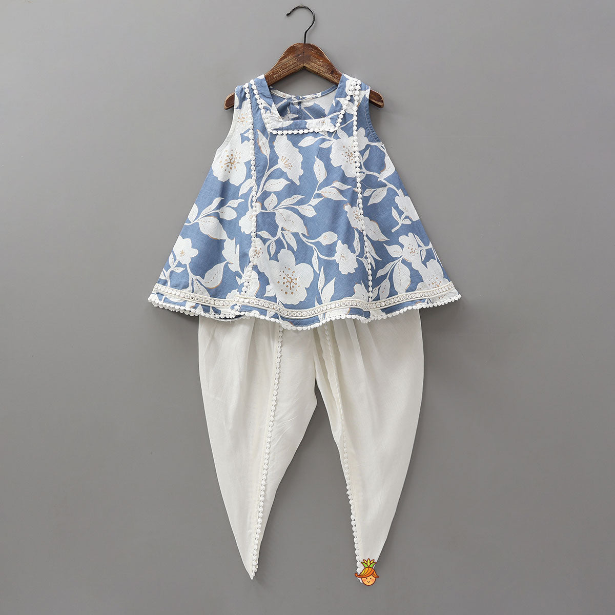 Floral Print Kurti And Dhoti