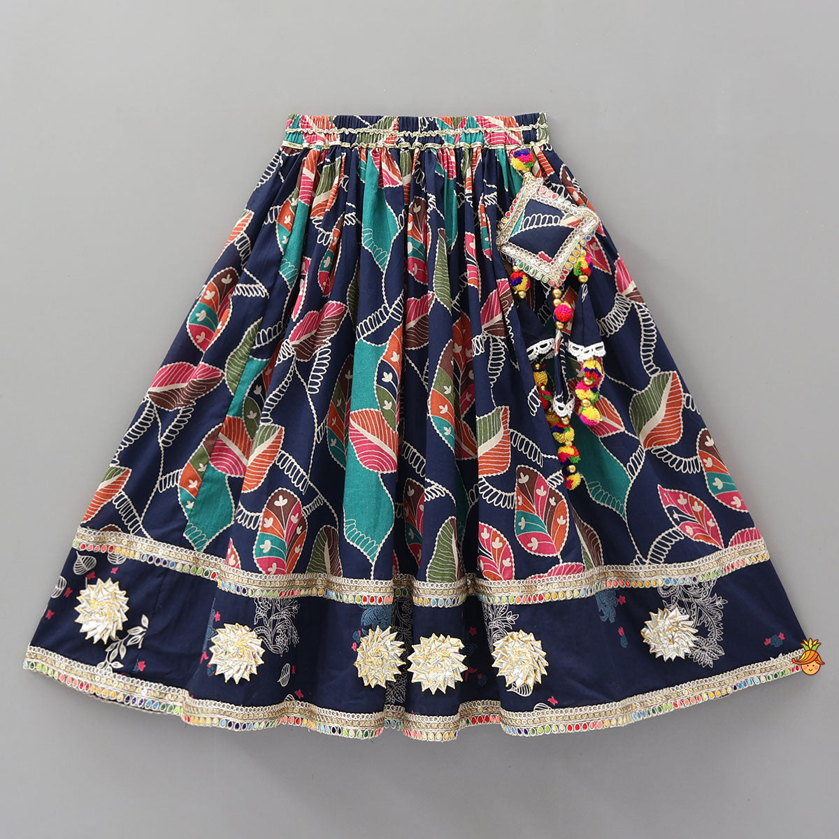 Halter Neck Printed Crop Top And Lehenga With Dupatta