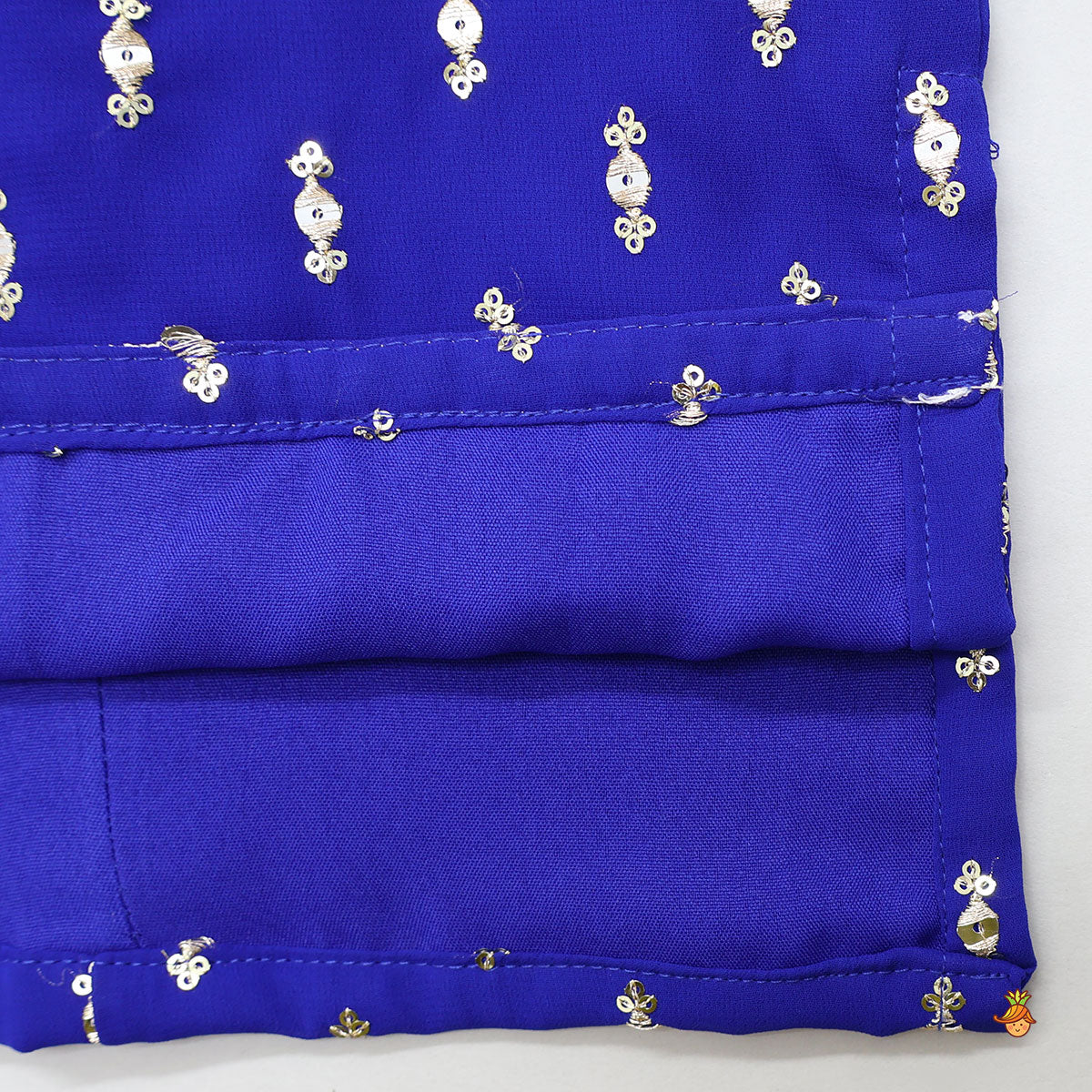 Sequin Embroidered Kurti And Faux Mirror Work Lehenga