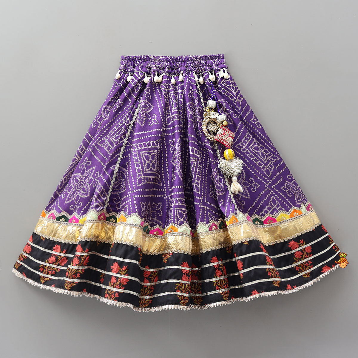 Pre Order: Stylish Bandhani Printed Festive Crop Top And Lehenga