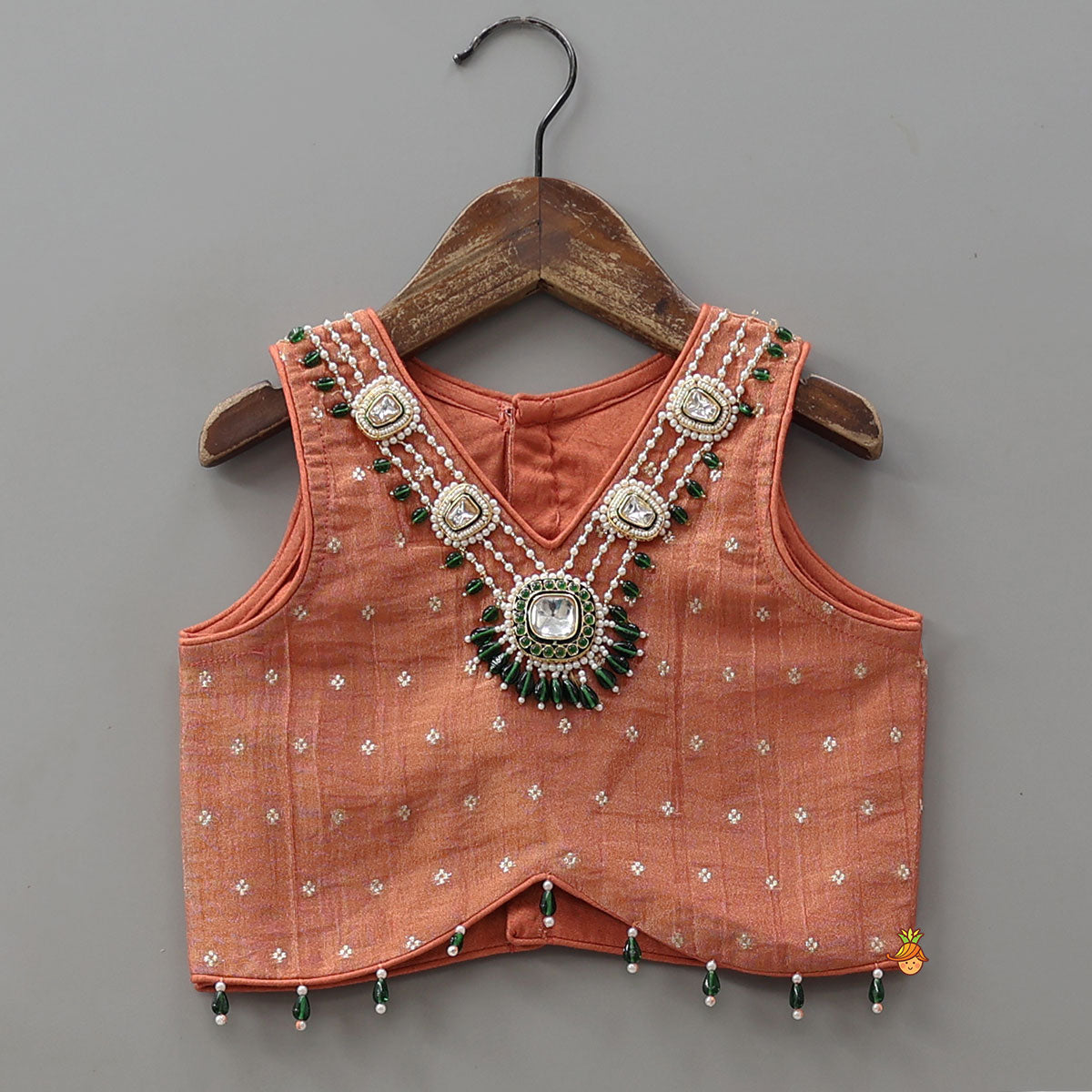Pre Order: Statement Beaded Top And Lace Detailed Panelled Lehenga With Dupatta And Matching Potli Bag