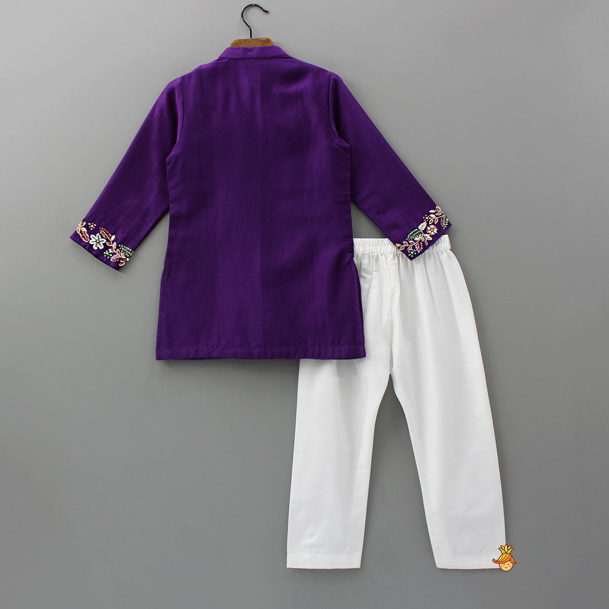 Pre Order: Multicolour Beads And Sequins Floral Embroidery Kurta With Pyjama