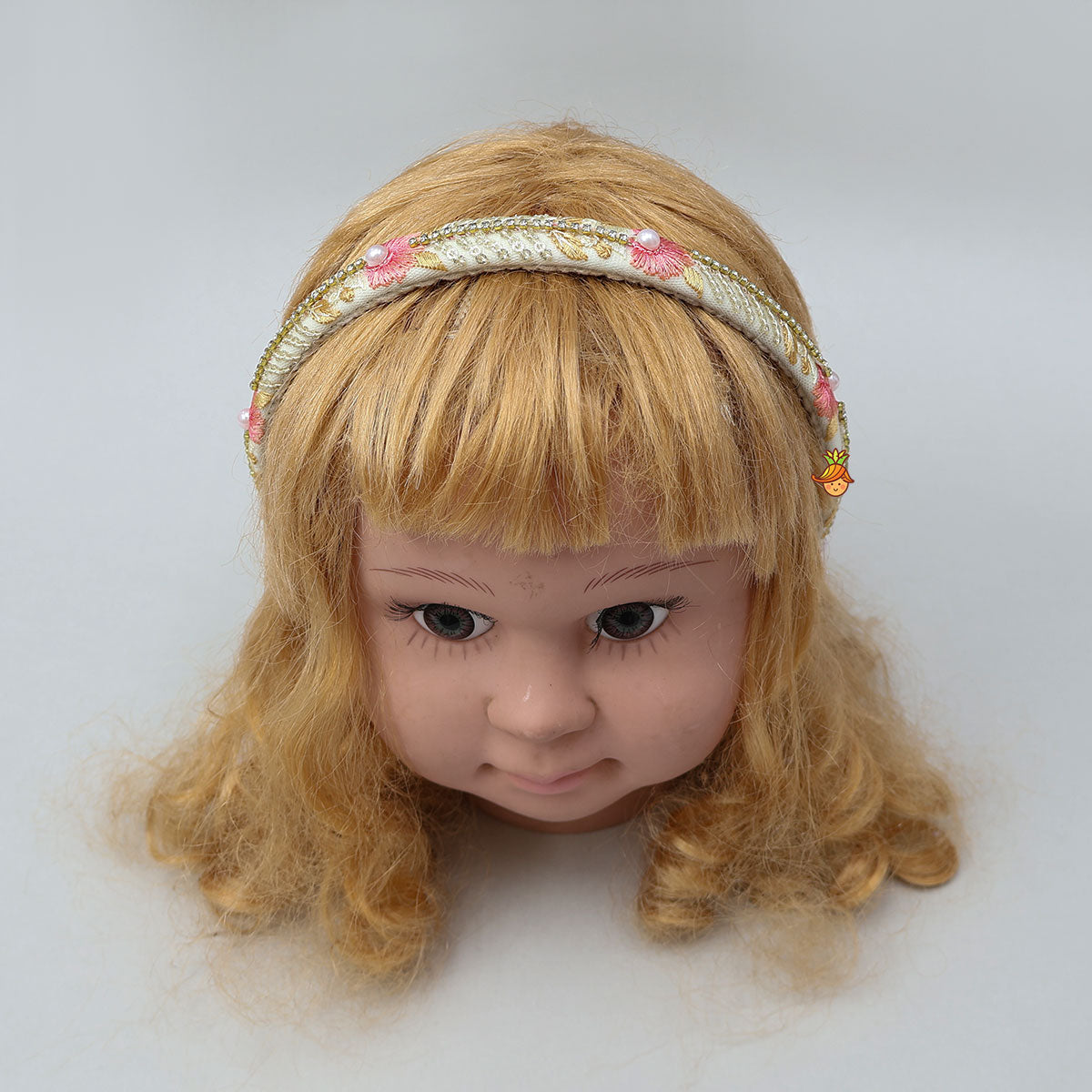 Floral Thread Embroidered Net Hairband