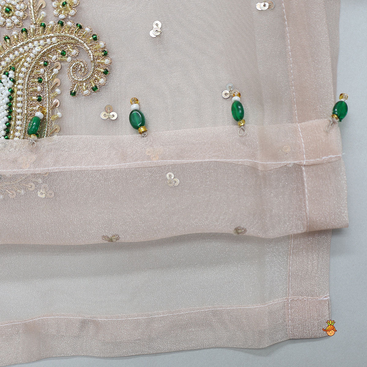 Pre Order: Round Neck Inner Top With Jacket Style Tie Up Shimmery Top And Palazzo