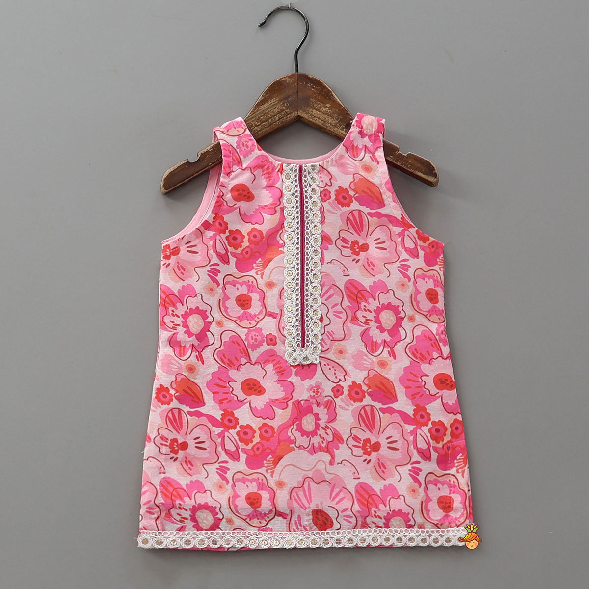 Pre Order: Charming Floral Printed Kurti And Matching Sharara With Dupatta
