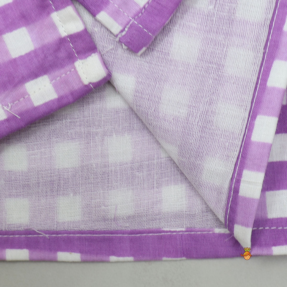 Pre Order: Checkered Top And Lehenga With Sheer Dupatta