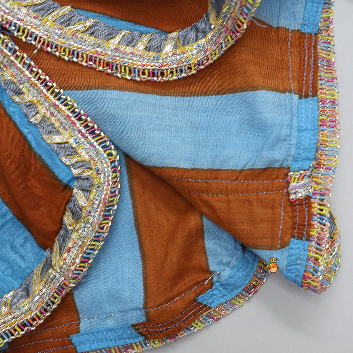 Pre Order: Dual Tone Striped Kurti And Palazzo With Dupatta