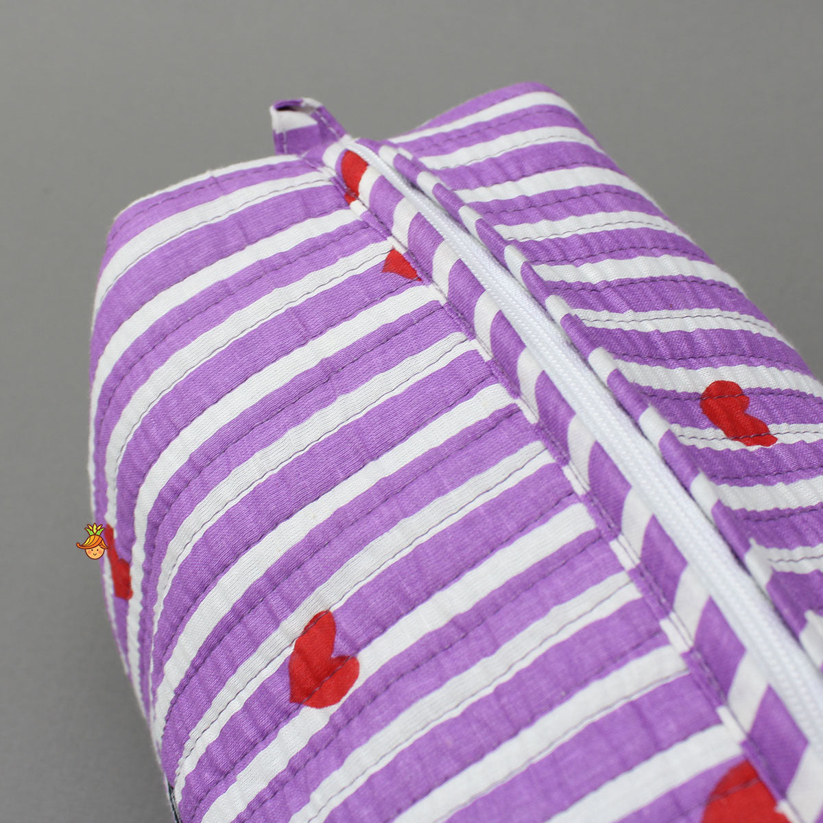 Pretty Striped Printed Pouch Bags - Set of 3