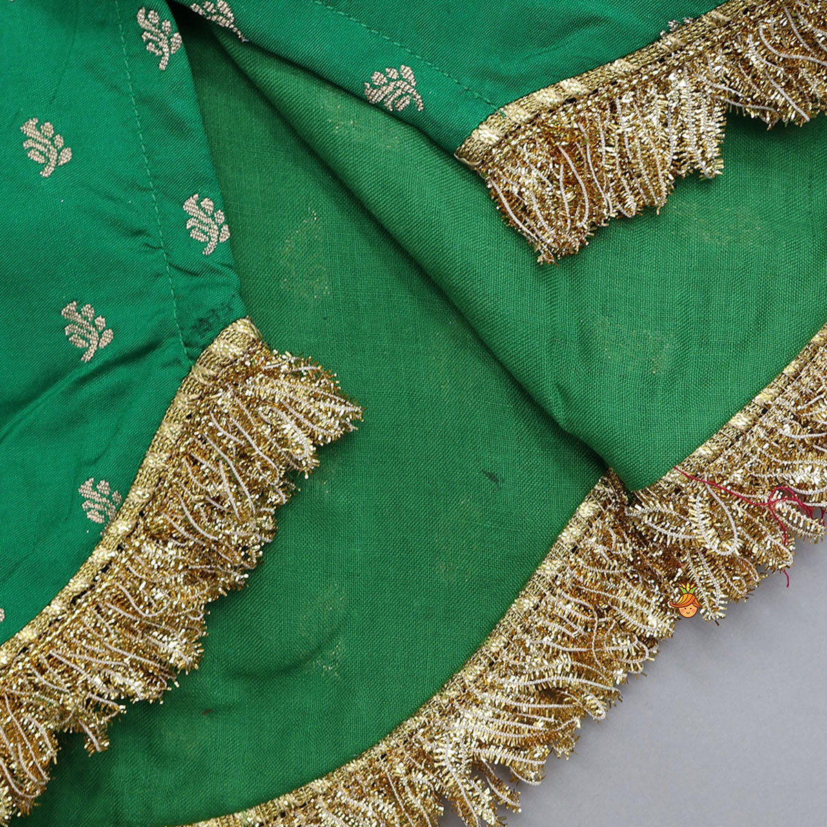 Foil Print Kurti With Tassel Detailed Flared Palazzo And Net Dupatta