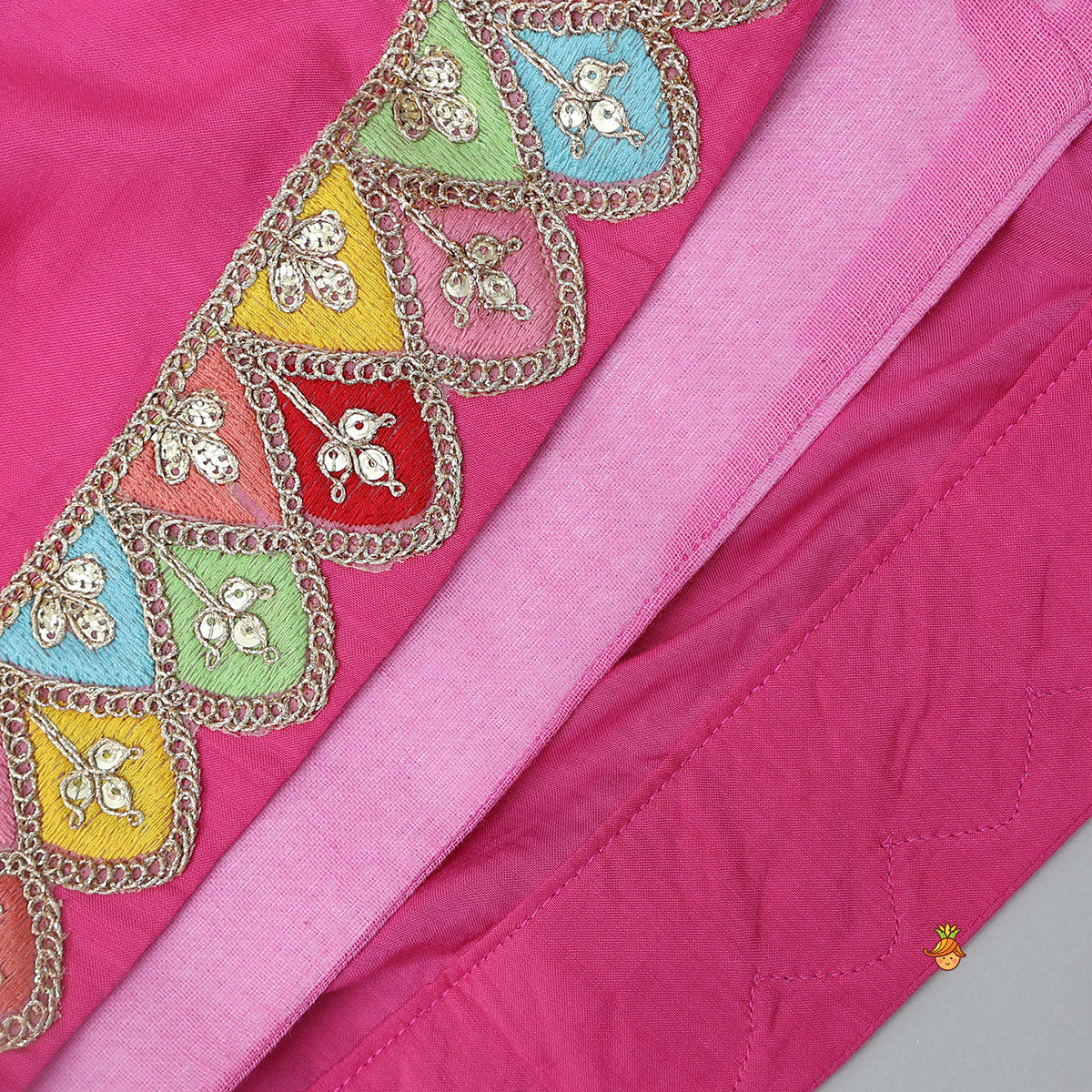 Pre Order: Lace Detailed Top With Ombre Lehenga And Sheer Dupatta