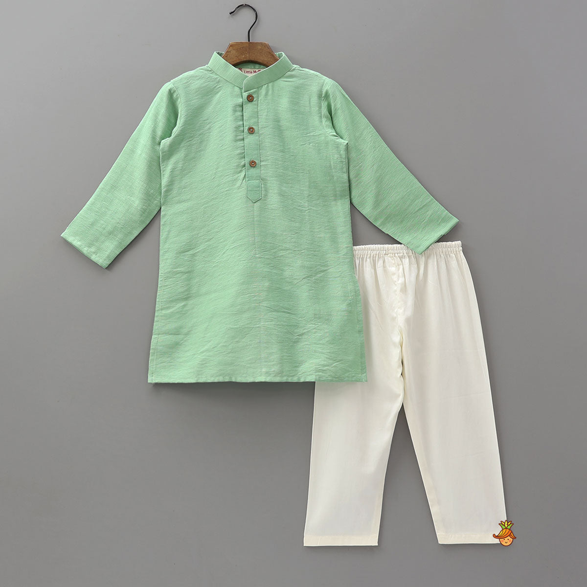Ethnic Kurta With Floral Printed Jacket And Pyjama