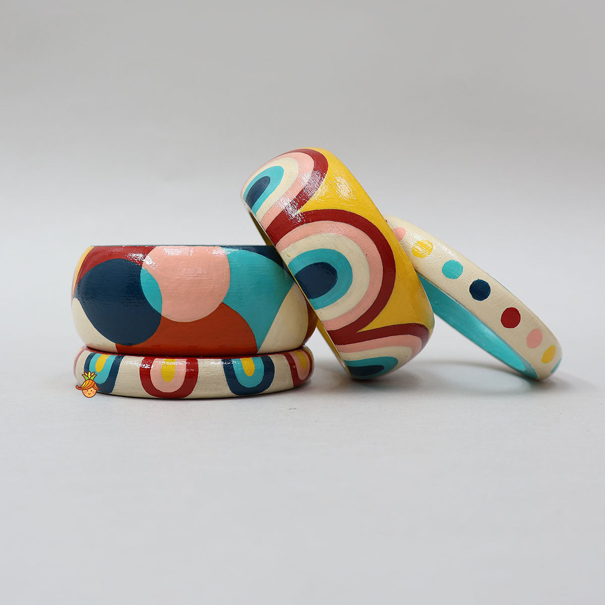 Charming Hand Painted Wooden Bangles