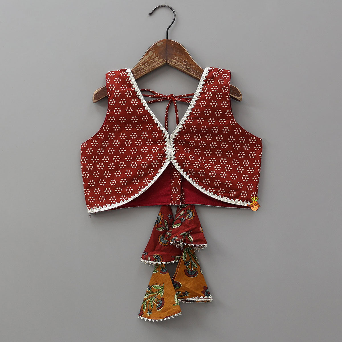 Pre Order: Floral Printed Crop Top With Panelled Flared Lehenga And Dupatta