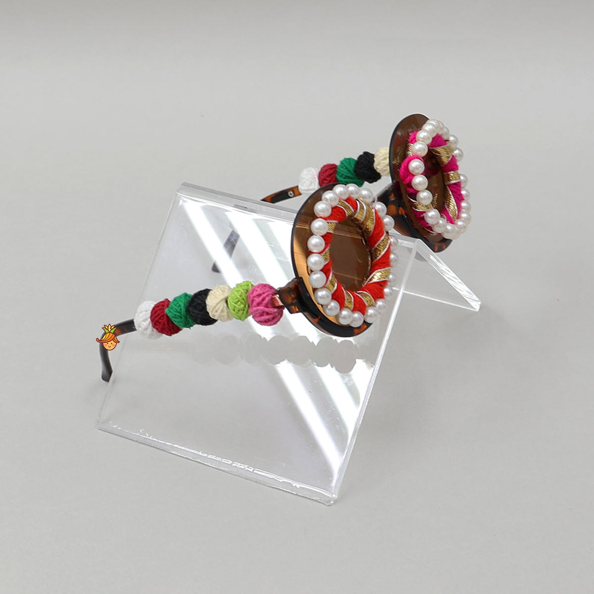Single Pair Of Playful Thread Embellished Sunglasses For 3+ Years