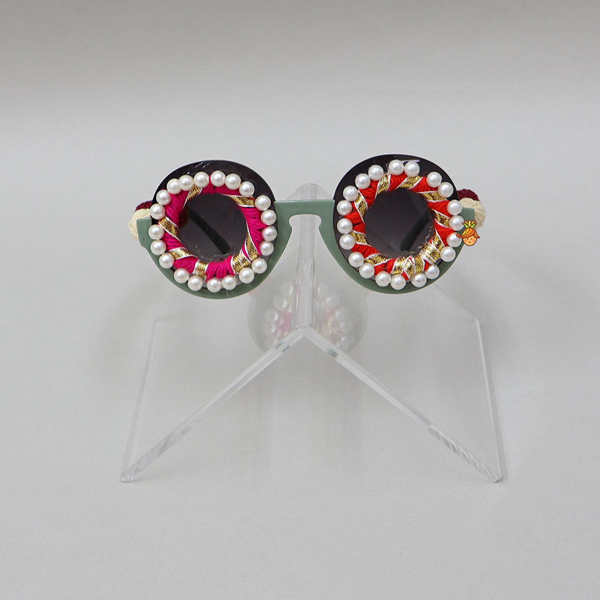 Single Pair Of Playful Thread Embellished Sunglasses For 3+ Years