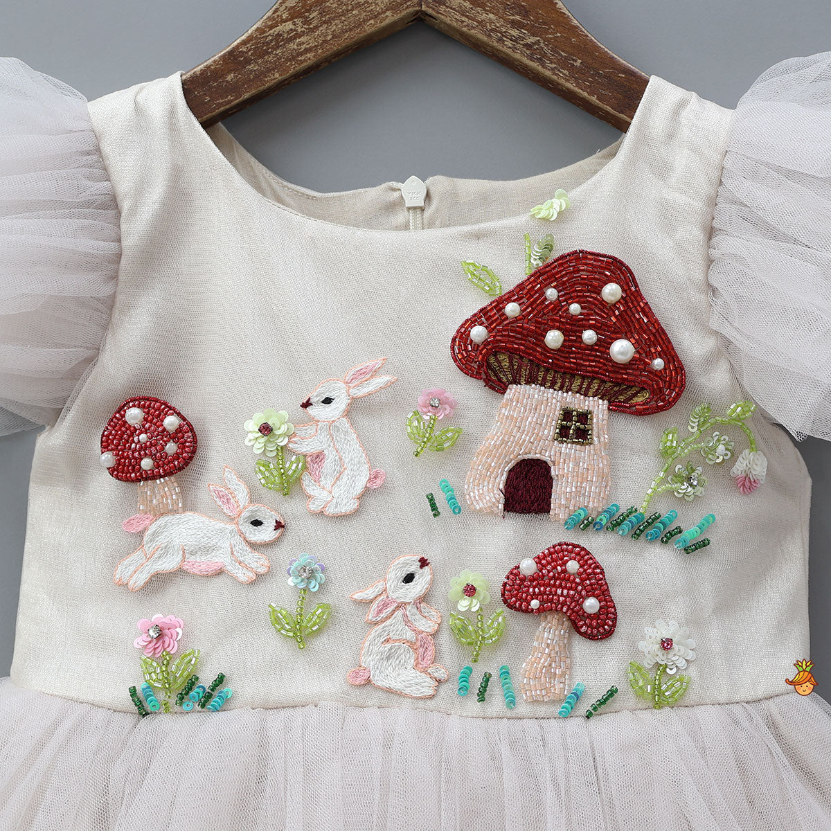 Pre Order: Whimsical Embroidery Tulle Party Dress With Matching Hat