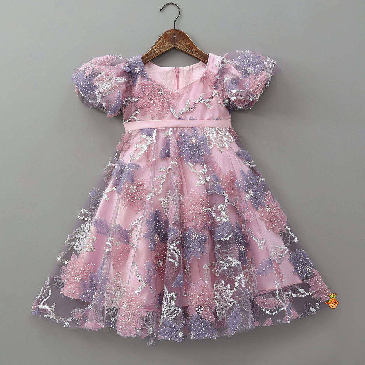 Pre Order: Sparkly Floral Embellished Party Dress