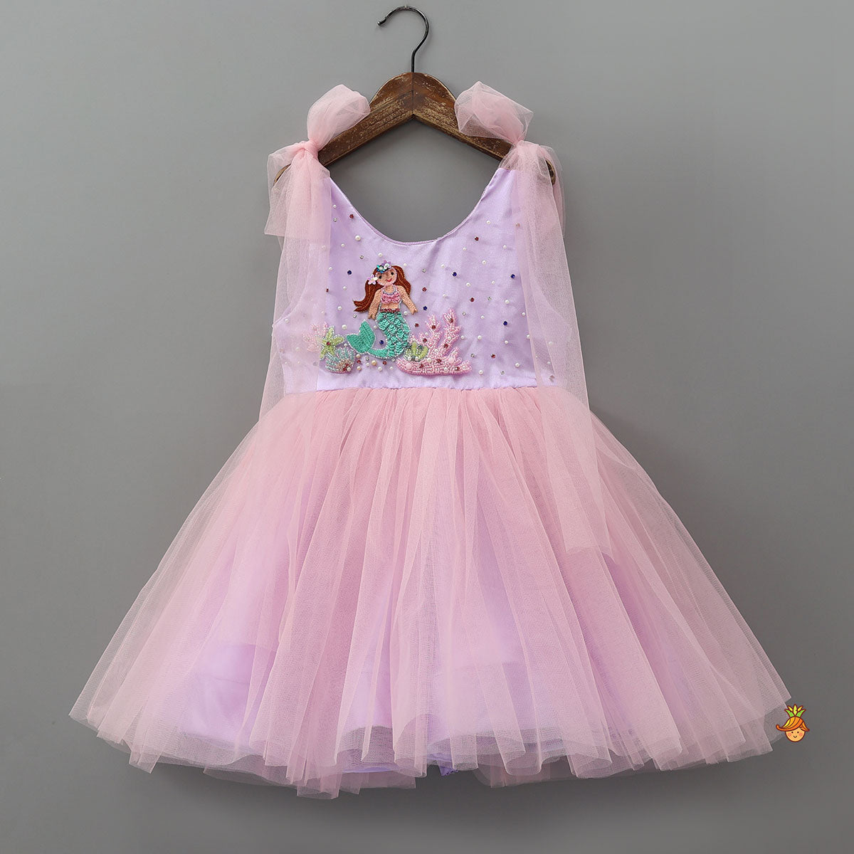 Pre Order: Mermaid Embroidered Tulle Party Dress With Matching Hairband