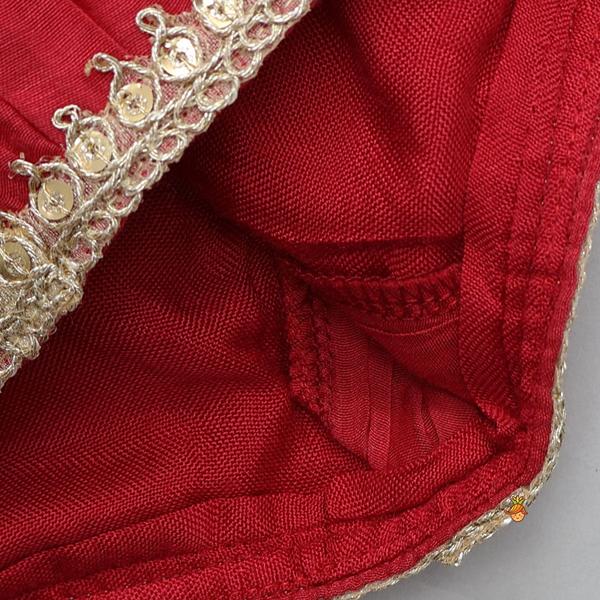 Pre Order: Ruffle Detailed Top With Embellished Flared Lehenga And Dupatta