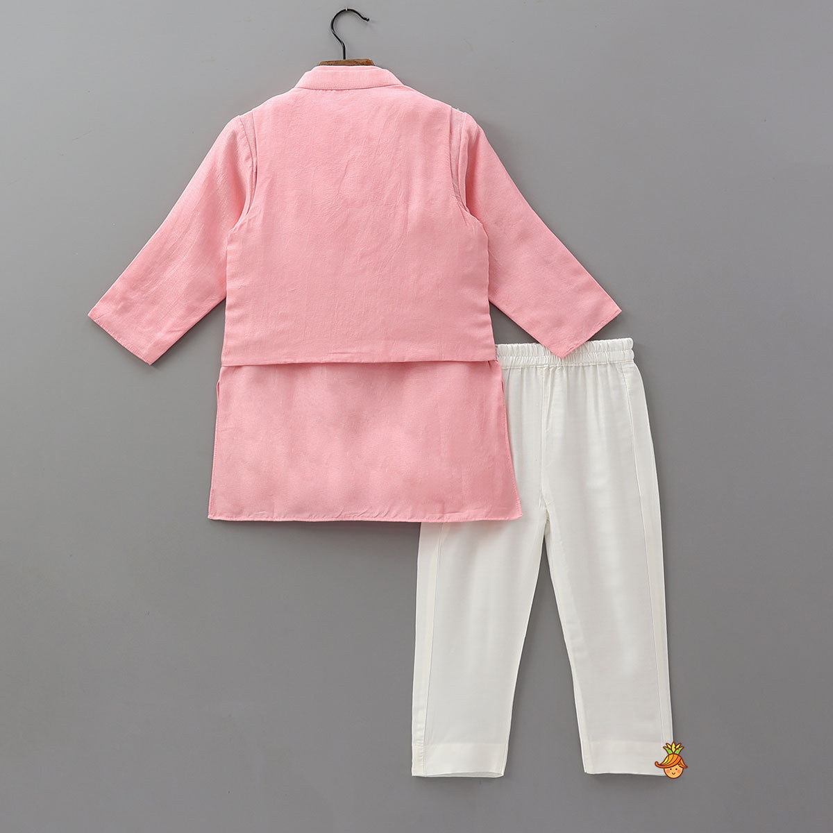 Pre Order: Ethnic Kurta With Floral Hand Embroidered Jacket And Pyjama