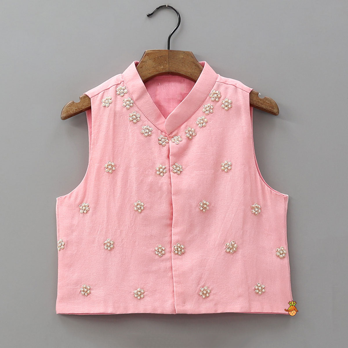 Pre Order: Ethnic Kurta With Floral Hand Embroidered Jacket And Pyjama