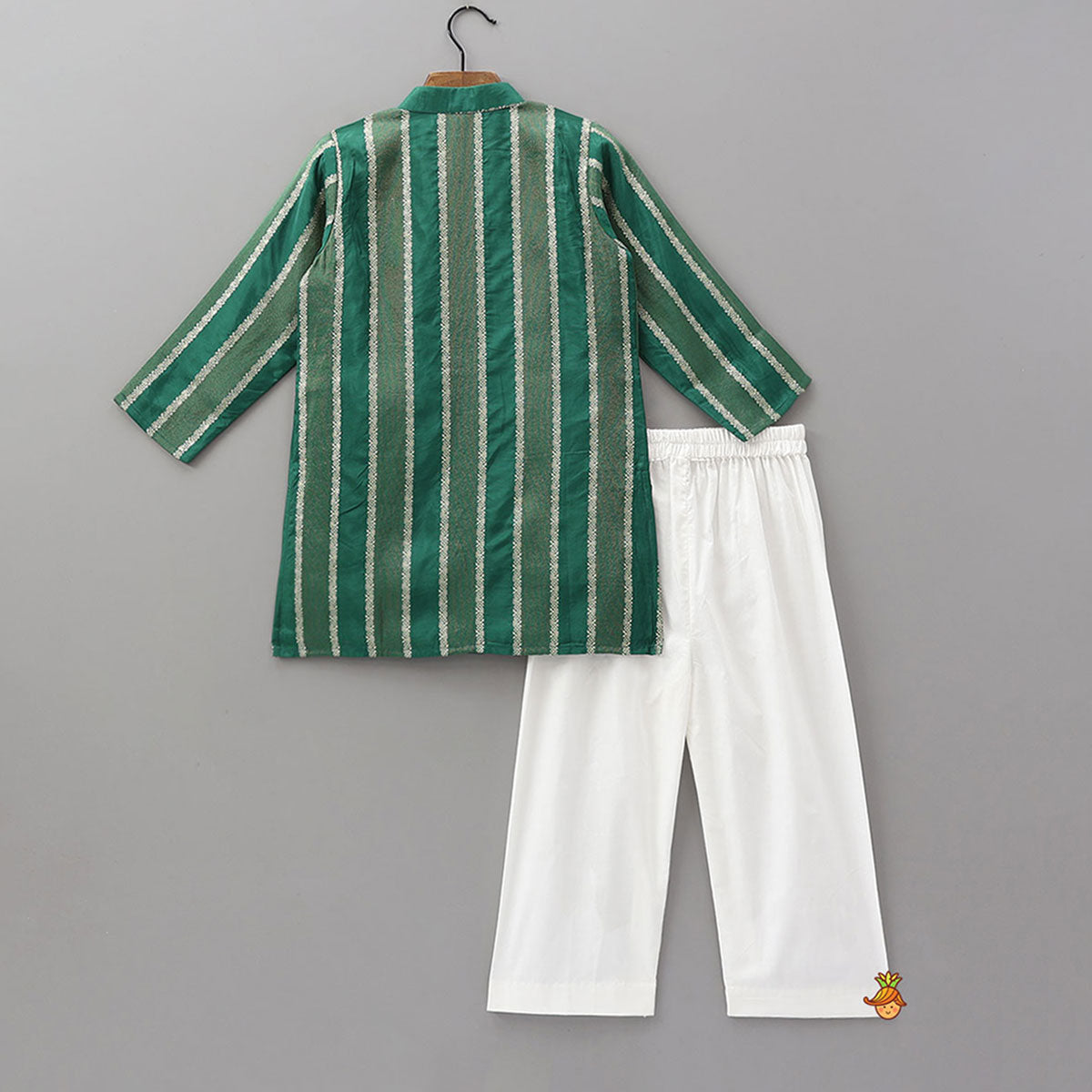 Pre Order: Festive Shimmer Panel Kurta With Pyjama
